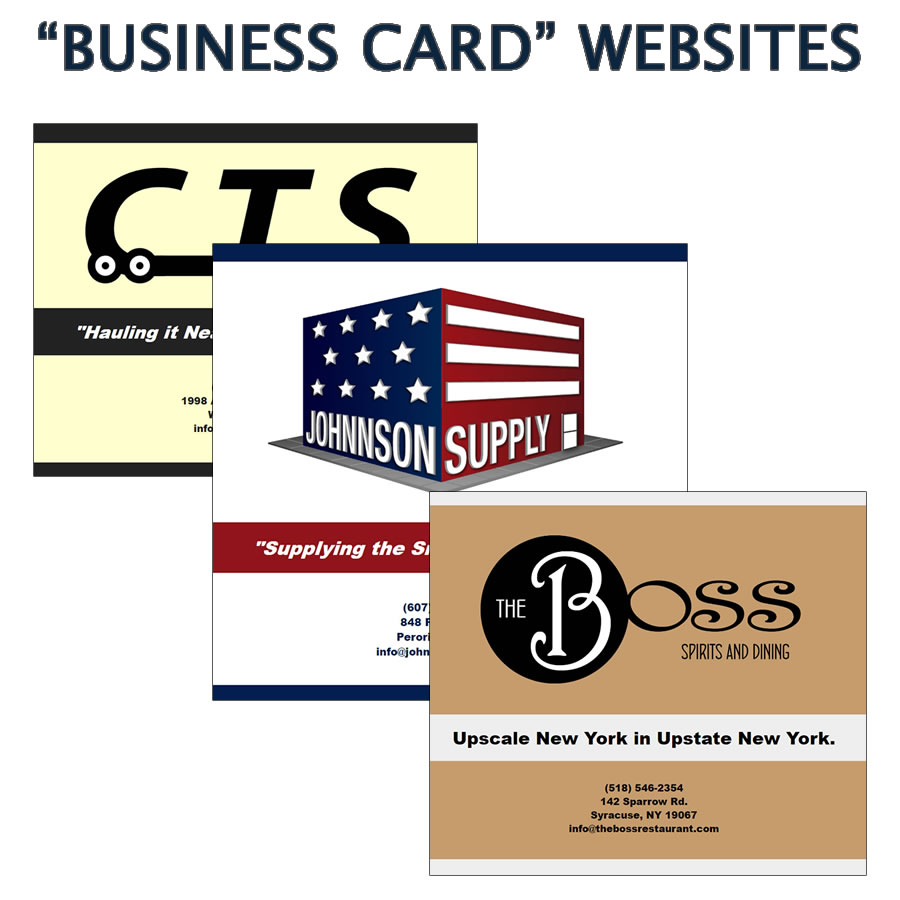 Custom designed Business Card Websites